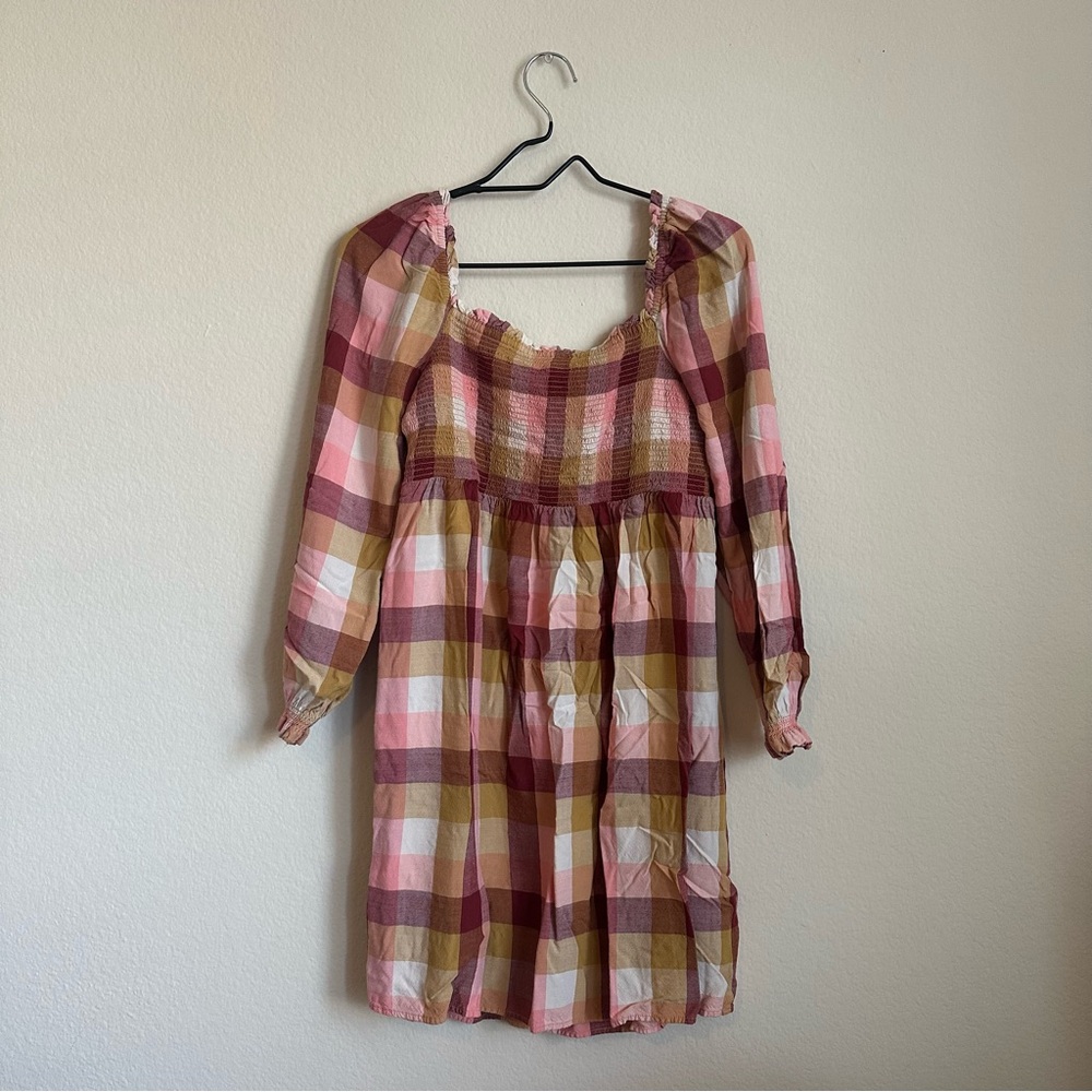 LOFT Plaid Smock Dress - Picture 2 of 3